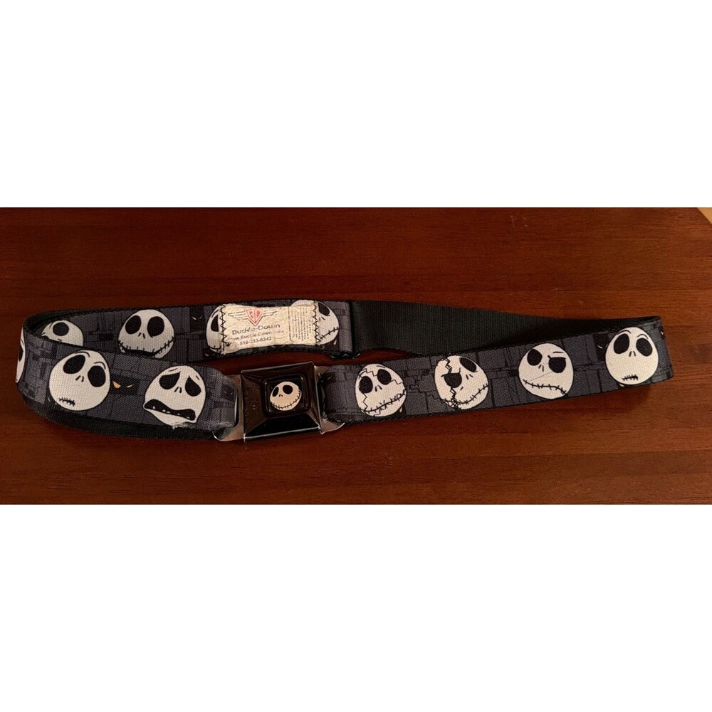 Disney Jack Skeleton Nightmare Before Christmas Buckle-Down Seatbelt 24-38". GUC